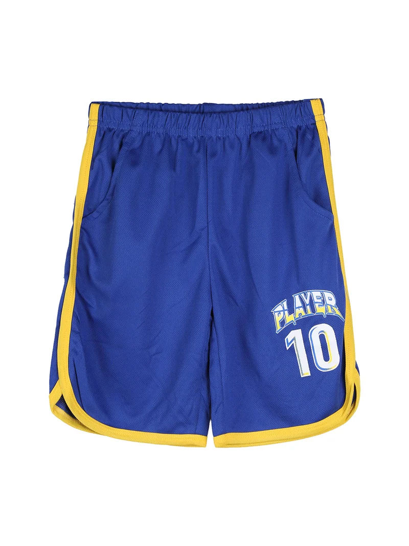 Completo corto da ragazzo sportivo con t-shirt e bermuda - blu