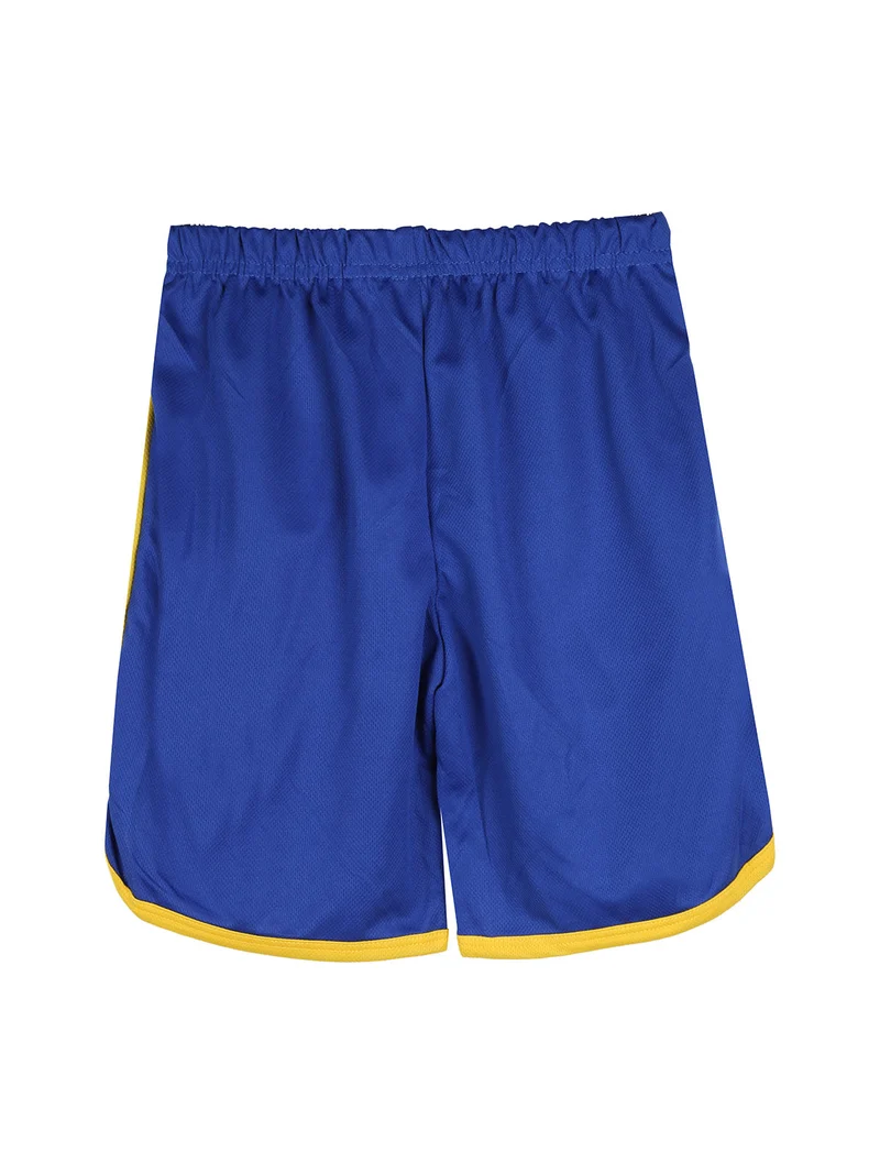 Completo corto da ragazzo sportivo con t-shirt e bermuda - blu