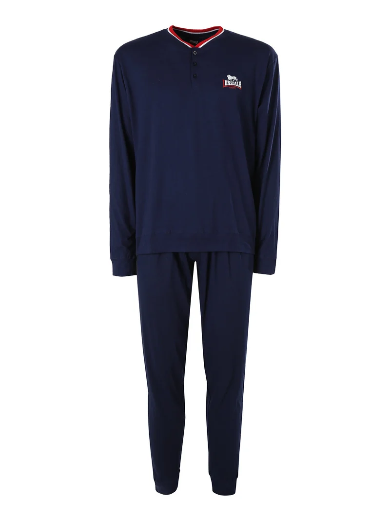 Pigiama da uomo in cotone - blu scuro