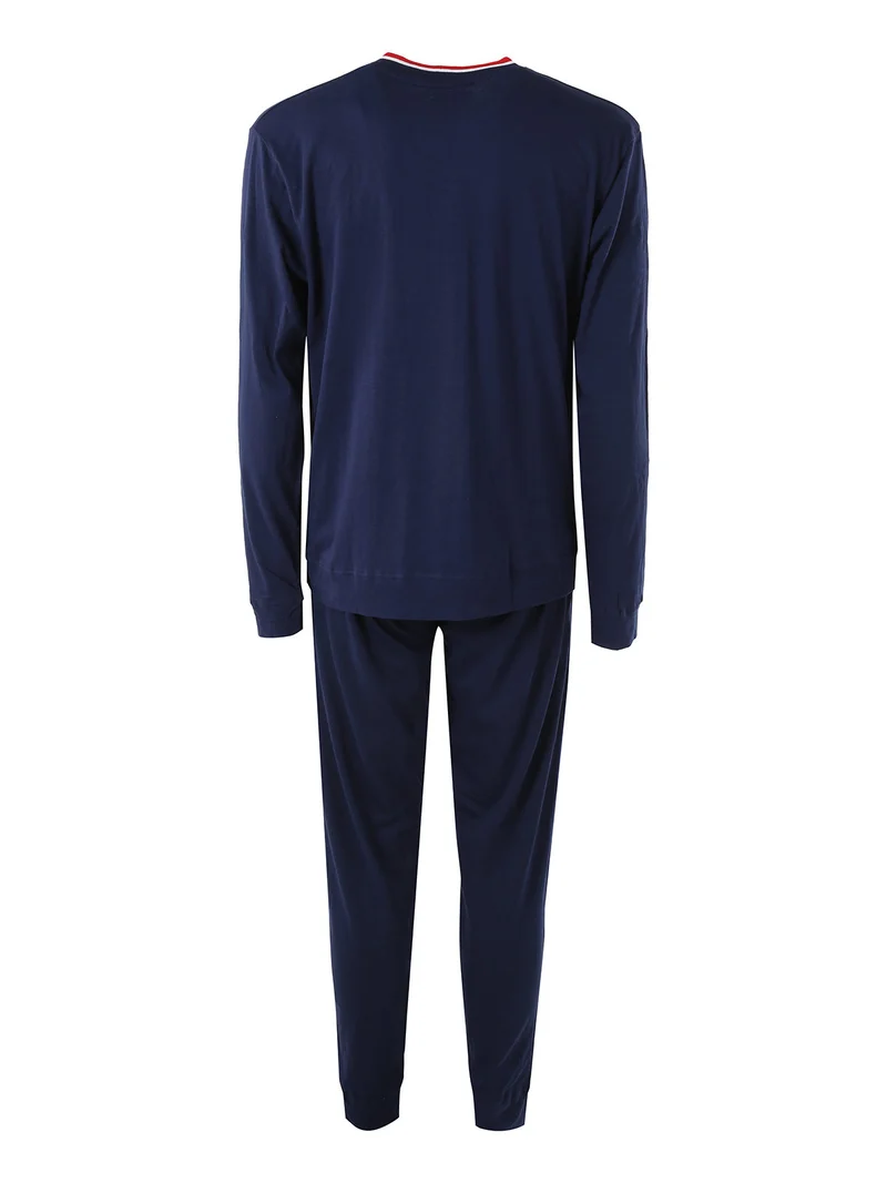 Pigiama da uomo in cotone - blu scuro
