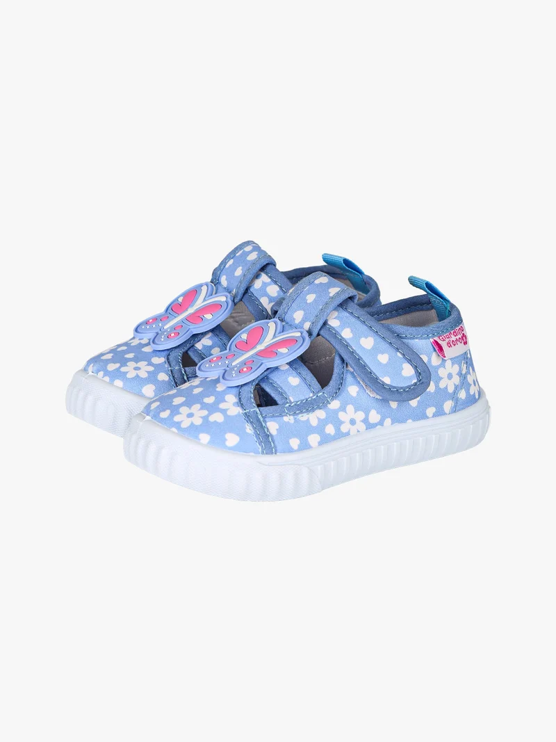 Sandali chiusi da bambina con cinturino a strappo - jeans