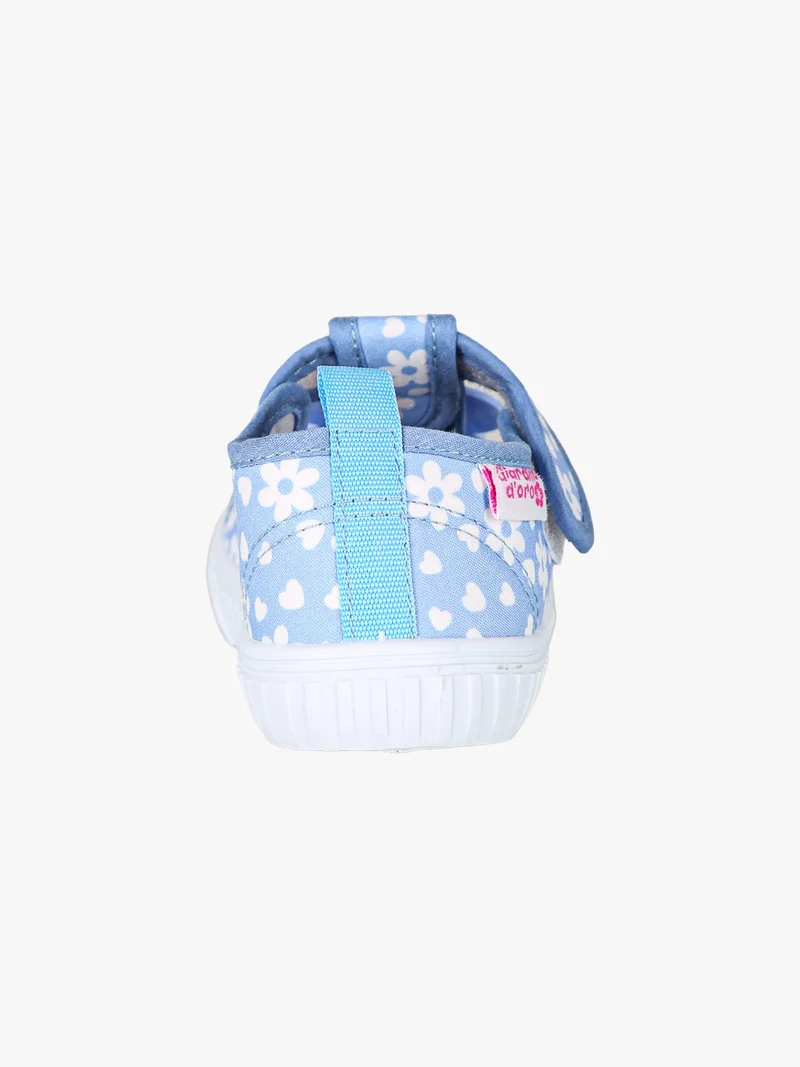 Sandali chiusi da bambina con cinturino a strappo - jeans
