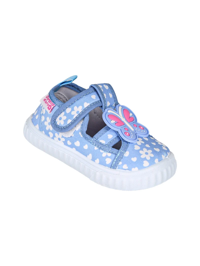 Sandali chiusi da bambina con cinturino a strappo - jeans