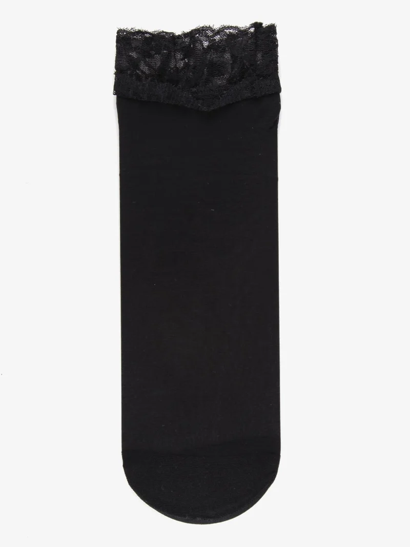 Calzini velati con pizzo - nero