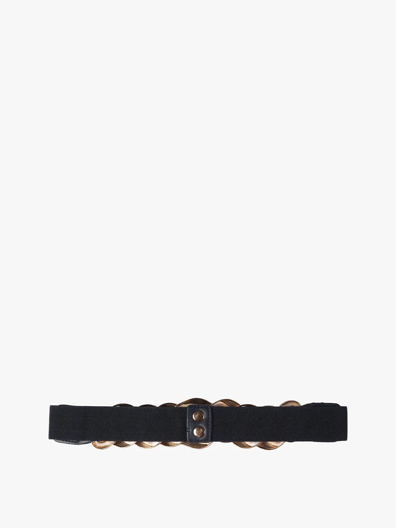 Cintura stringivita da donna con anelli in metallo - blu scuro