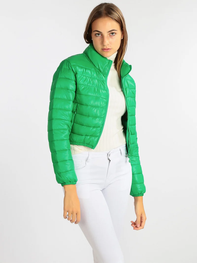 Piumino donna corto modello 100 grammi - verde