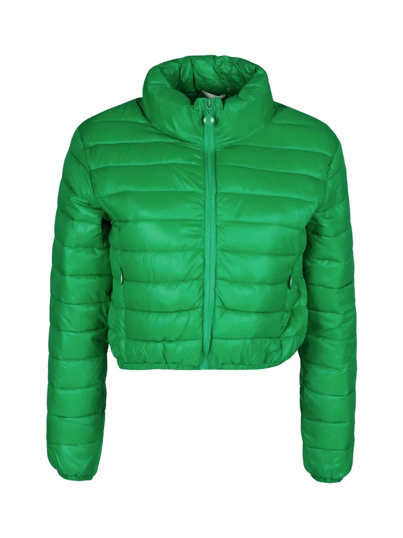 Piumino donna corto modello 100 grammi - verde