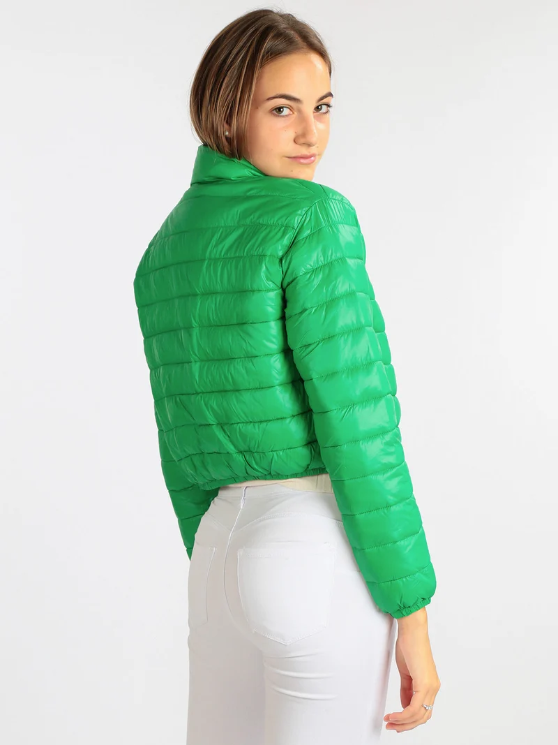 Piumino donna corto modello 100 grammi - verde