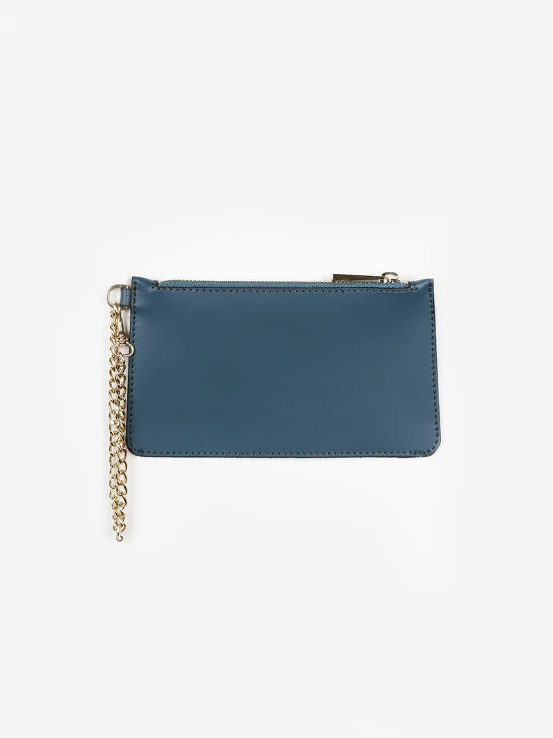 Bustina portamonete donna con catena - blu
