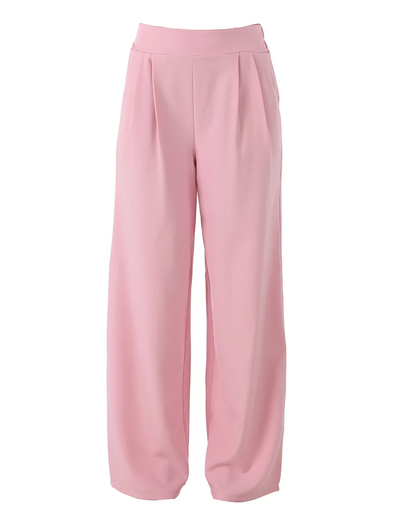 Pantaloni casual da donna a gamba larga - rosa
