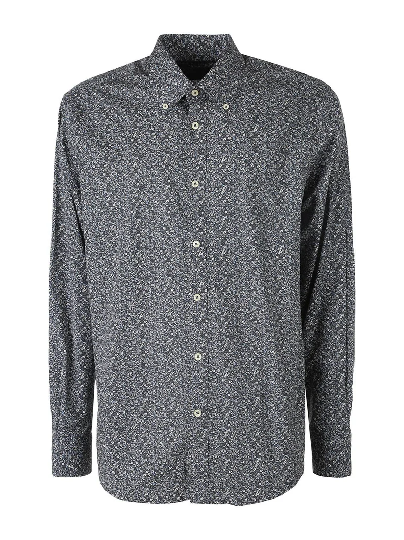 Camicia da uomo con stampe in cotone elasticizzato - multicolore