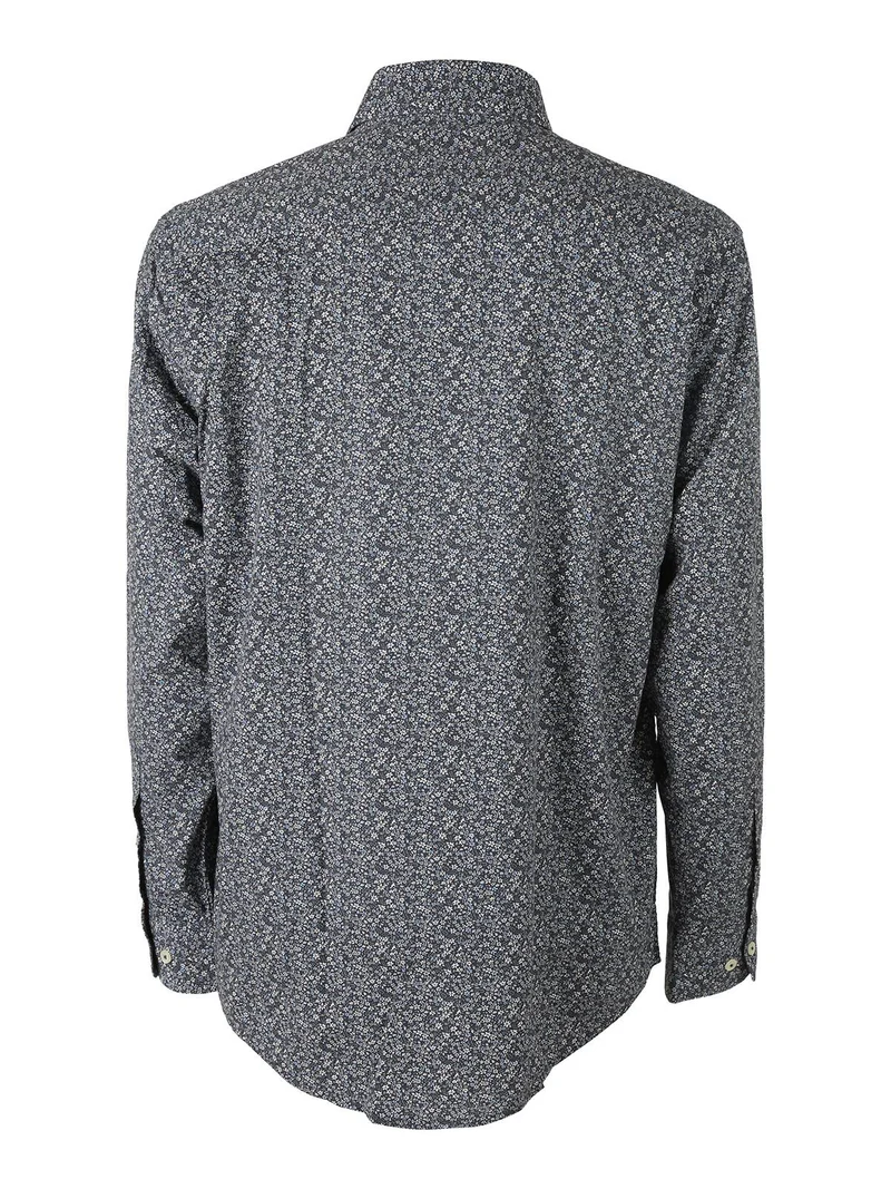 Camicia da uomo con stampe in cotone elasticizzato - multicolore