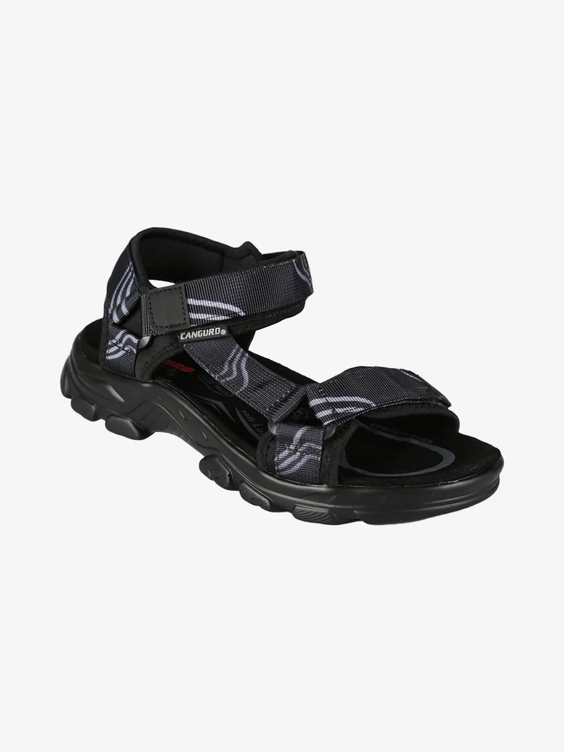 Sandali uomo con cinturini a strappo - nero