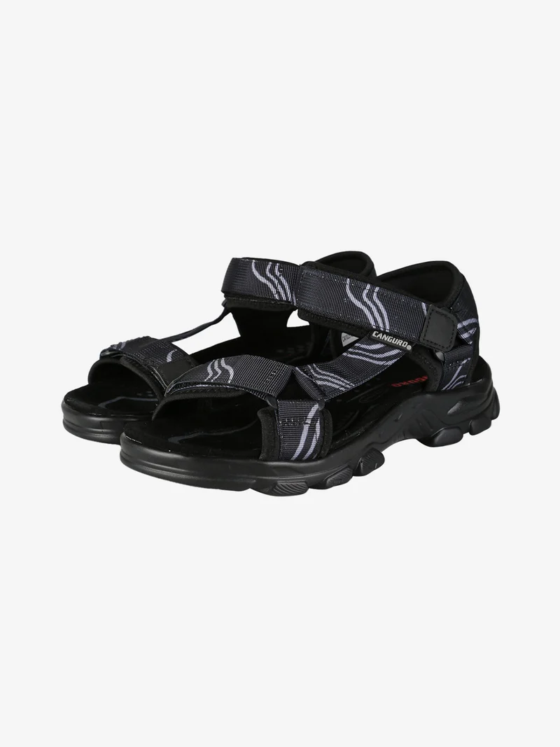 Sandali uomo con cinturini a strappo - nero
