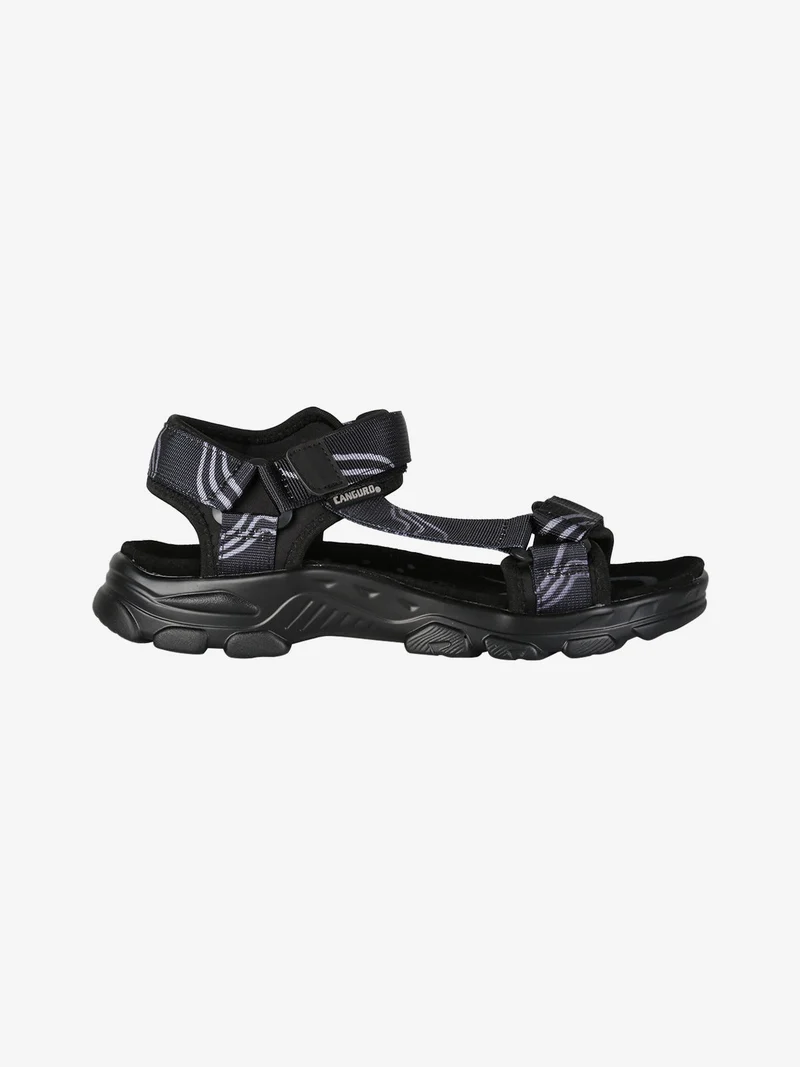 Sandali uomo con cinturini a strappo - nero
