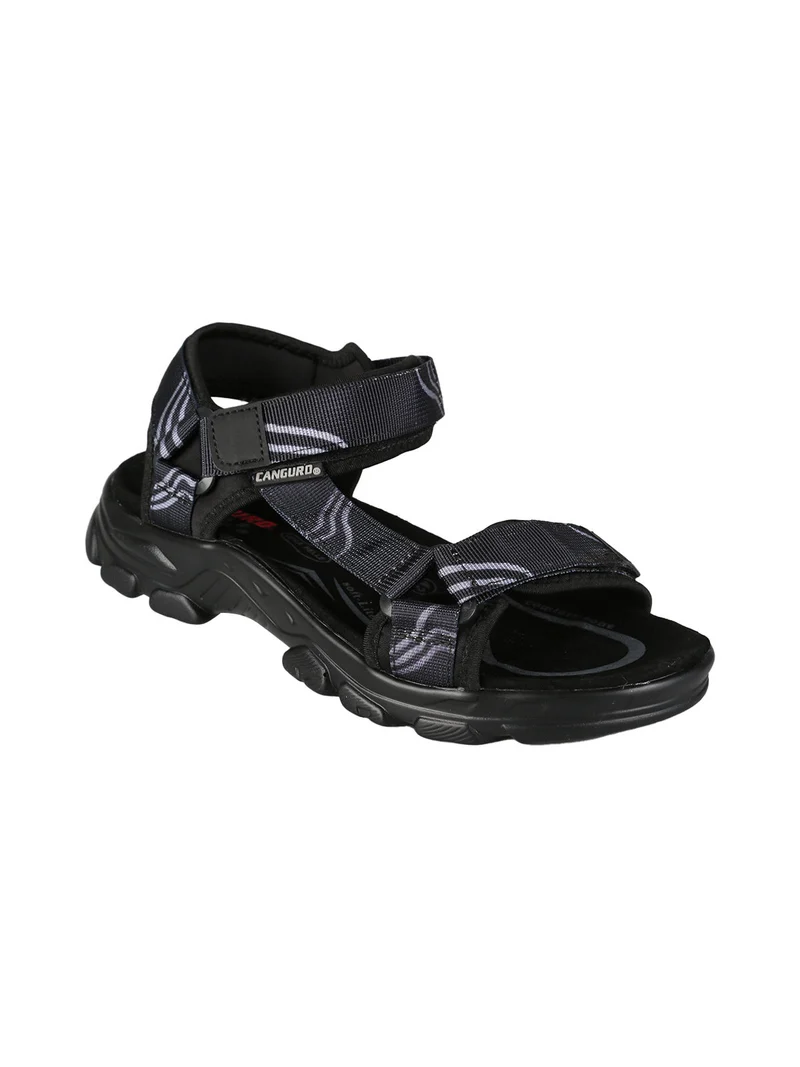 Sandali uomo con cinturini a strappo - nero