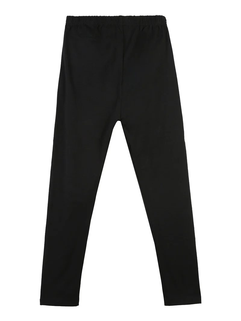 Leggings da bambina nero in cotone - nero