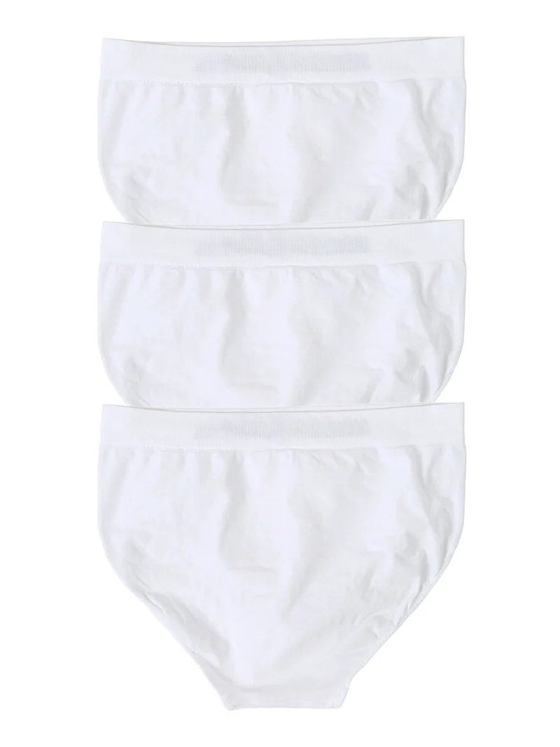 Confezione da 3 slip donna a vita alta in microfibra - bianco