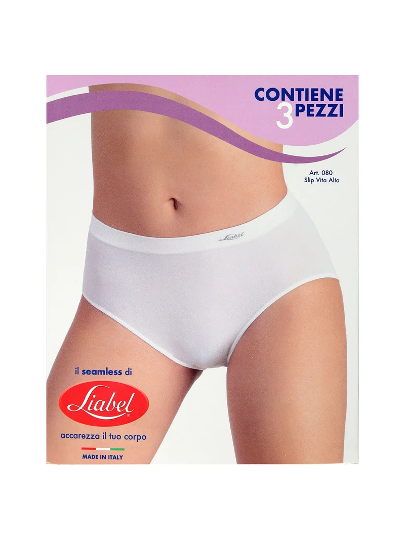 Confezione da 3 slip donna a vita alta in microfibra - bianco