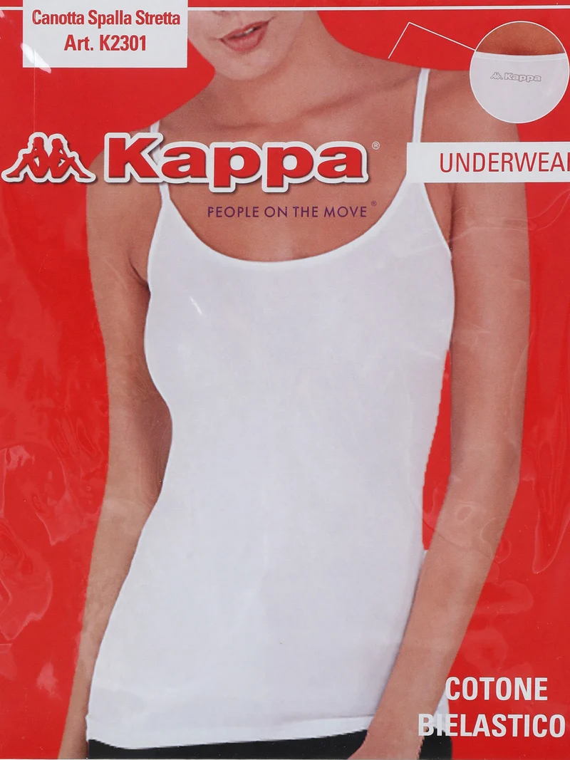 Canotta intima da donna a spalla stretta in cotone - bianco
