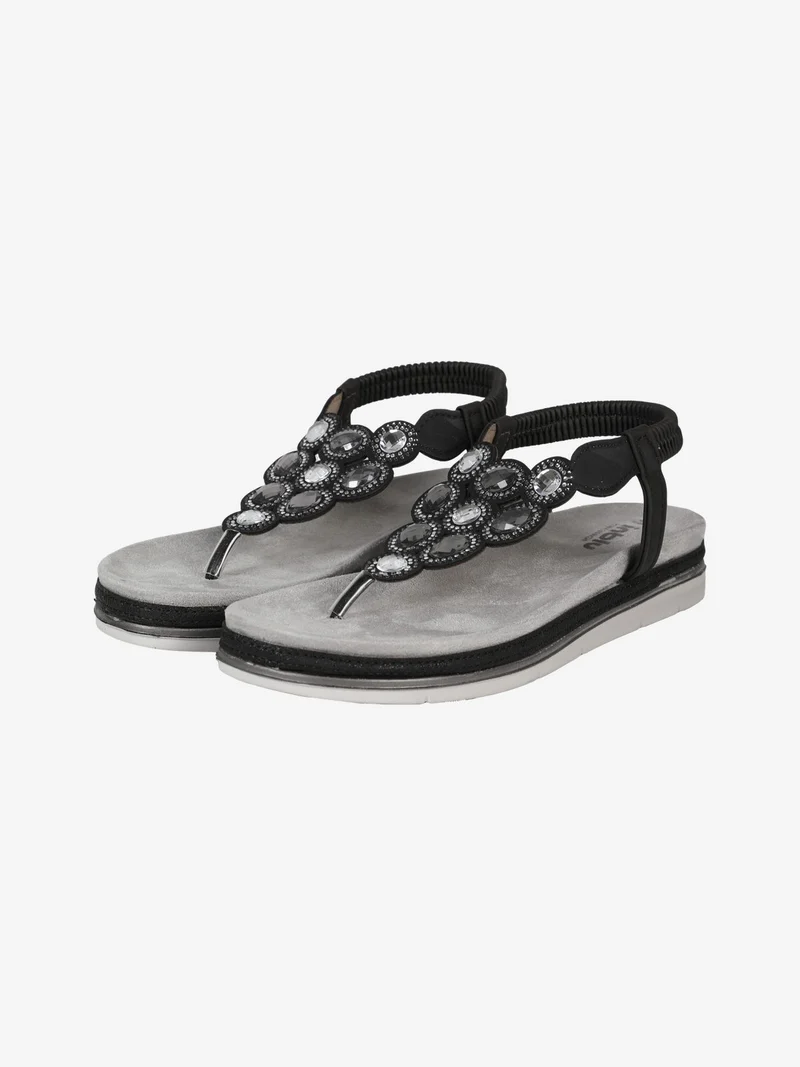 Infradito donna gioiello con elastico - nero