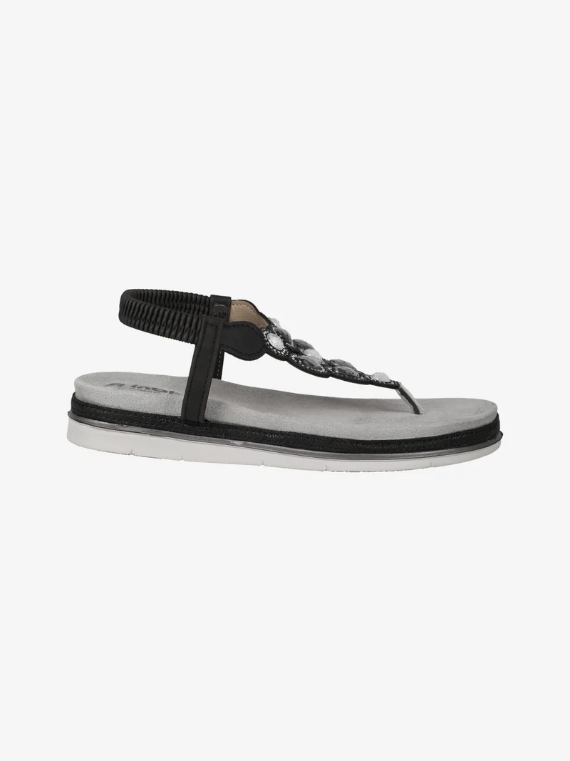 Infradito donna gioiello con elastico - nero