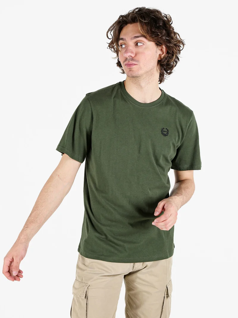 T-shirt girocollo da uomo in cotone - militare