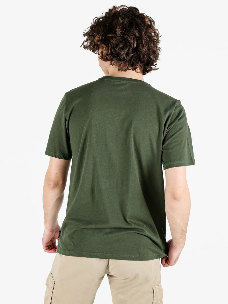 T-shirt girocollo da uomo in cotone - militare