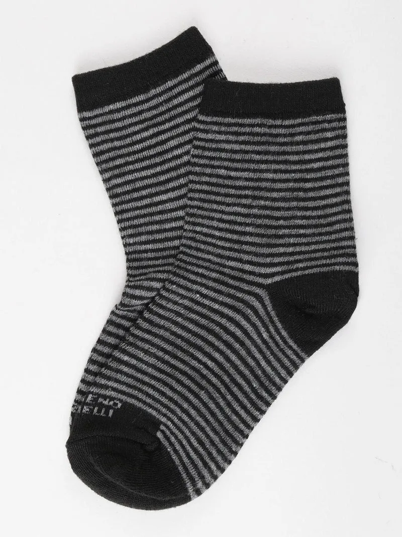 Calze corte rigate - nero