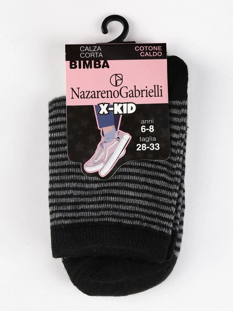 Calze corte rigate - nero