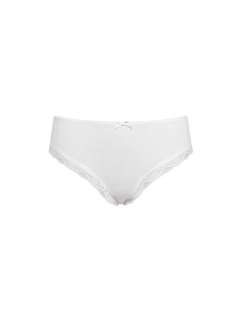 Slip a vita alta con pizzo - bianco