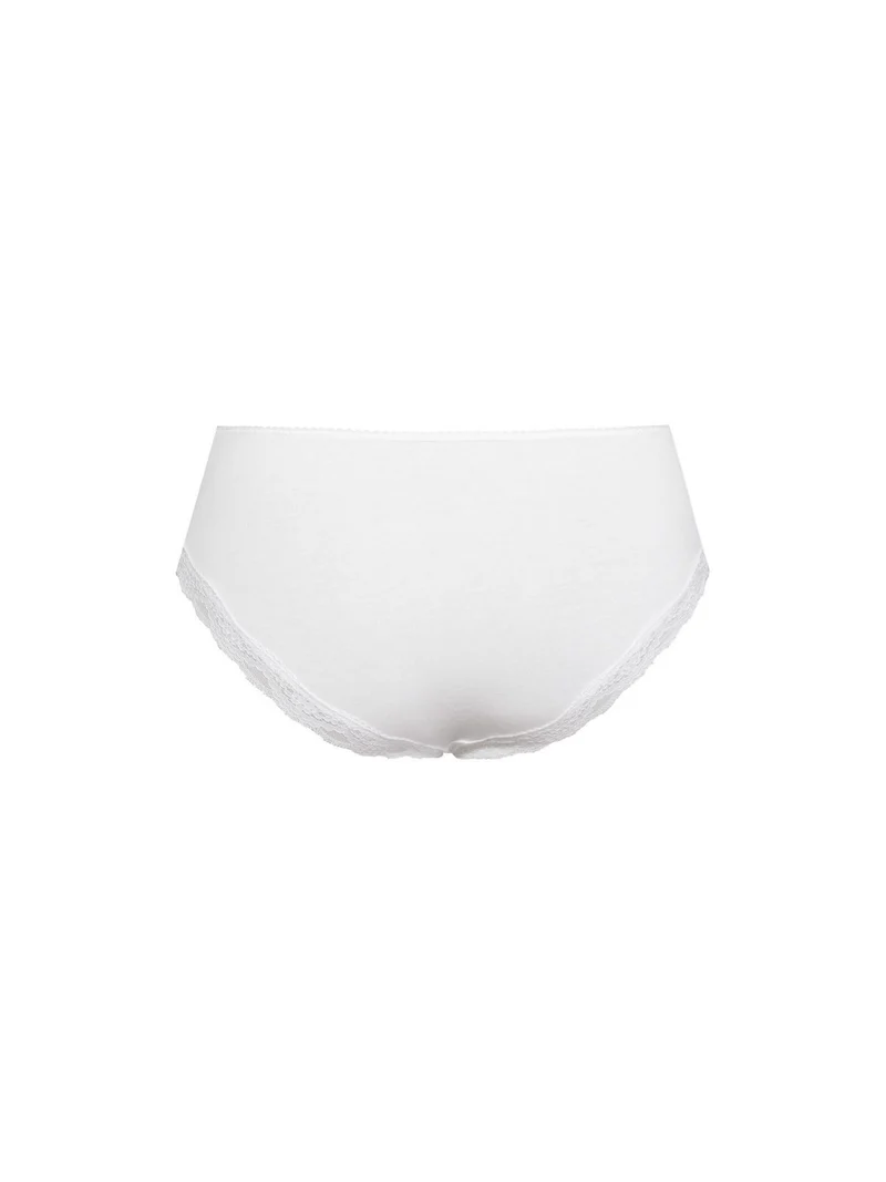 Slip a vita alta con pizzo - bianco