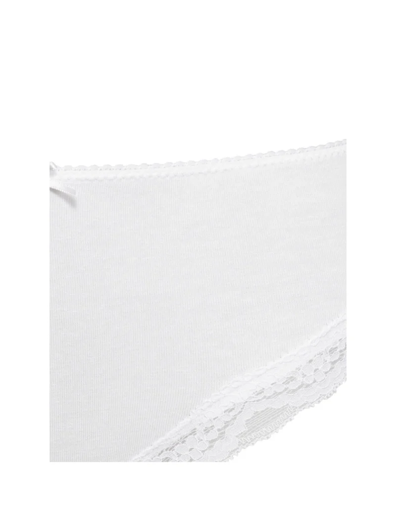 Slip a vita alta con pizzo - bianco