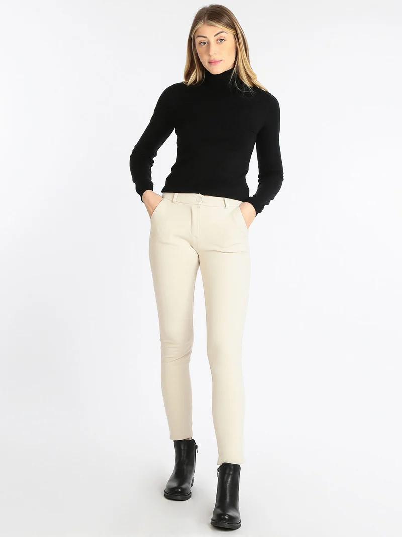 Pullover dolcevita donna in tinta unita - nero