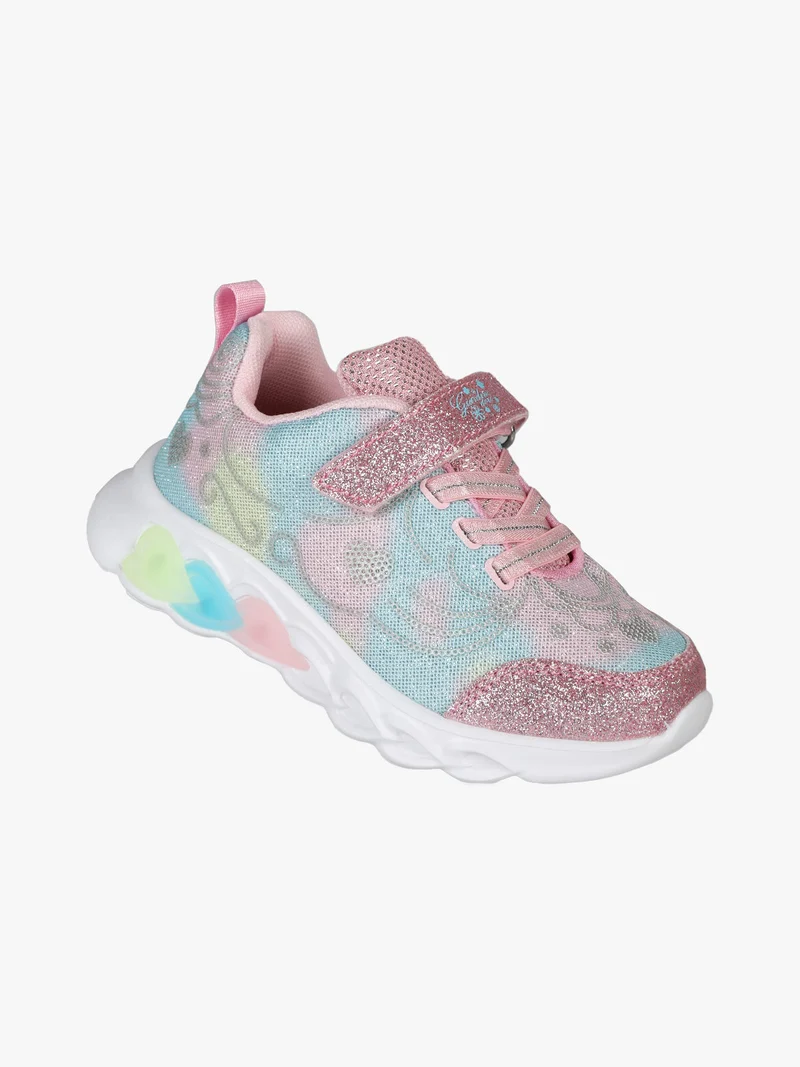 Sneakers da bambina glitter con luci - rosa