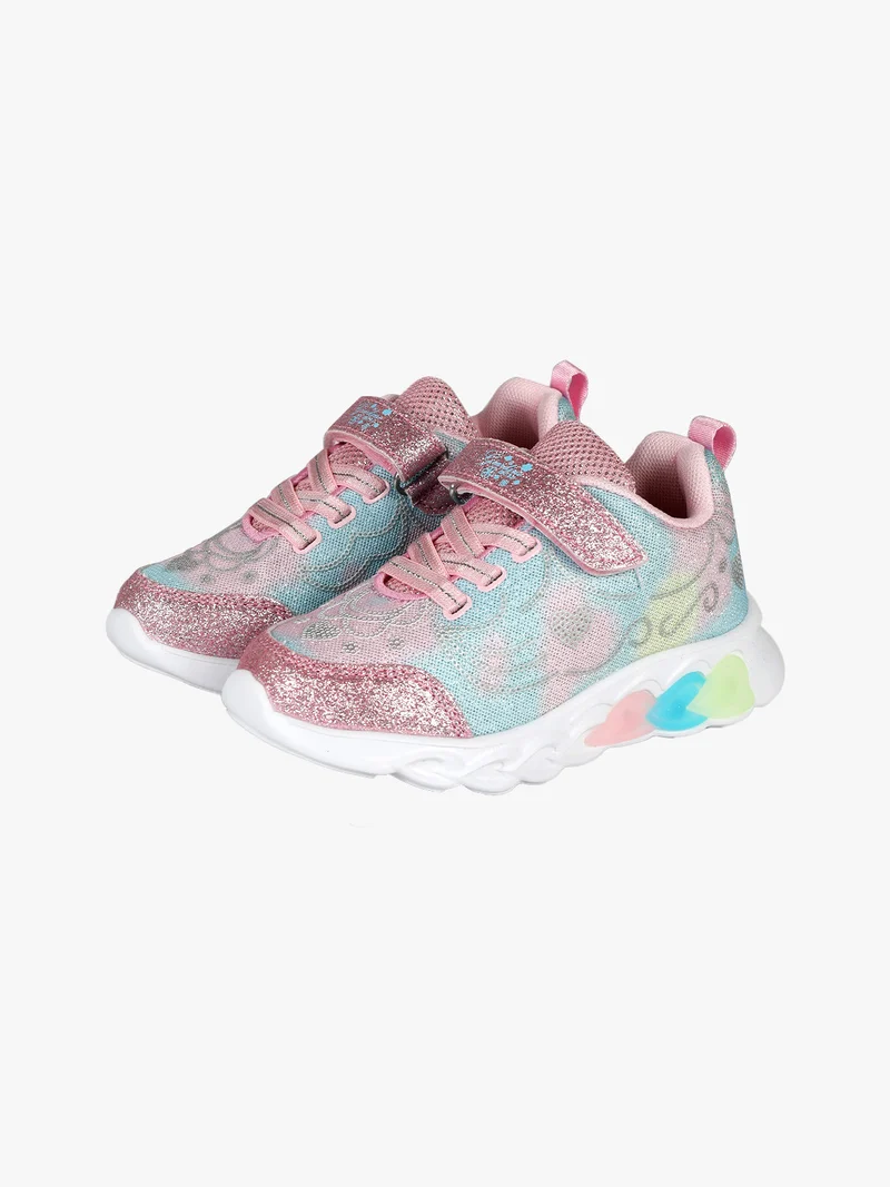 Sneakers da bambina glitter con luci - rosa