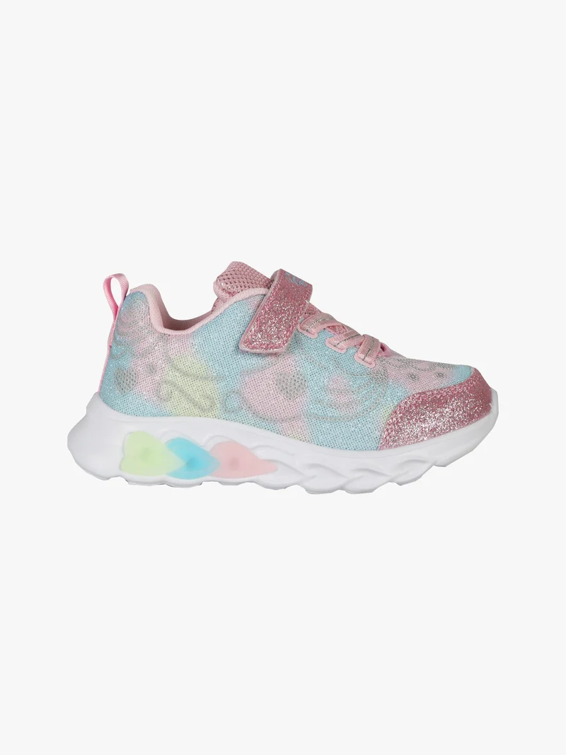 Sneakers da bambina glitter con luci - rosa