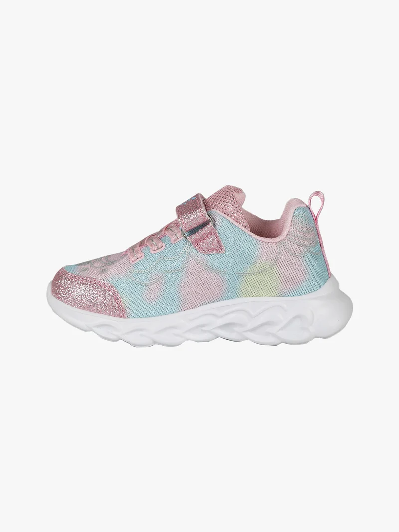 Sneakers da bambina glitter con luci - rosa