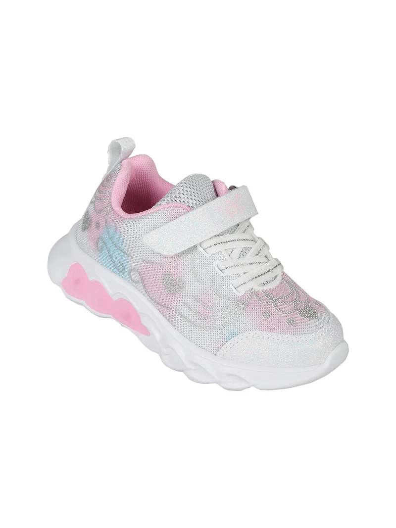 Sneakers da bambina glitter con luci - rosa