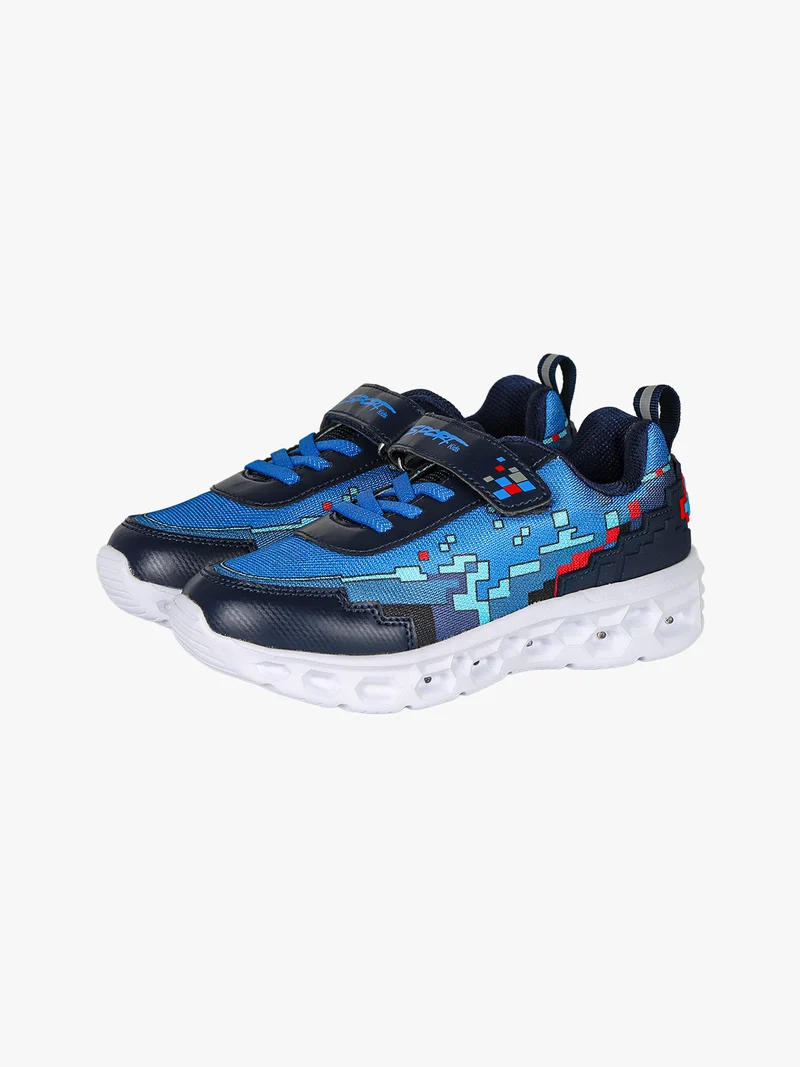 Sneakers da ragazzo con luci e cinturino a strappo - blu