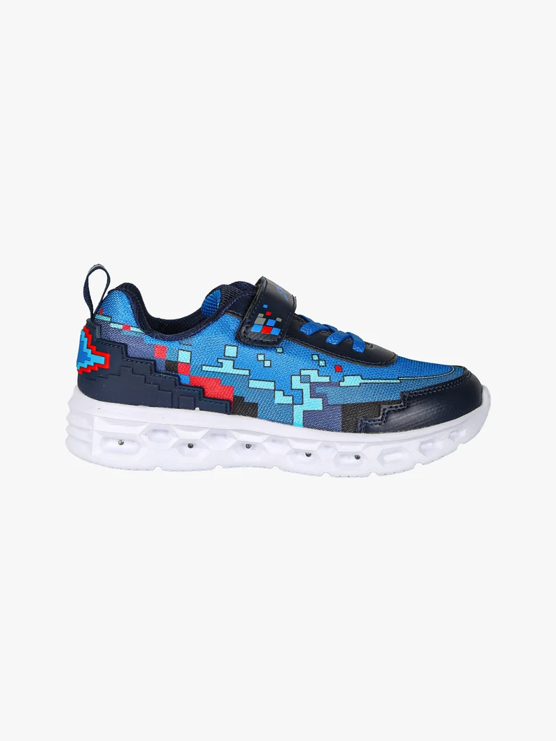 Sneakers da ragazzo con luci e cinturino a strappo - blu
