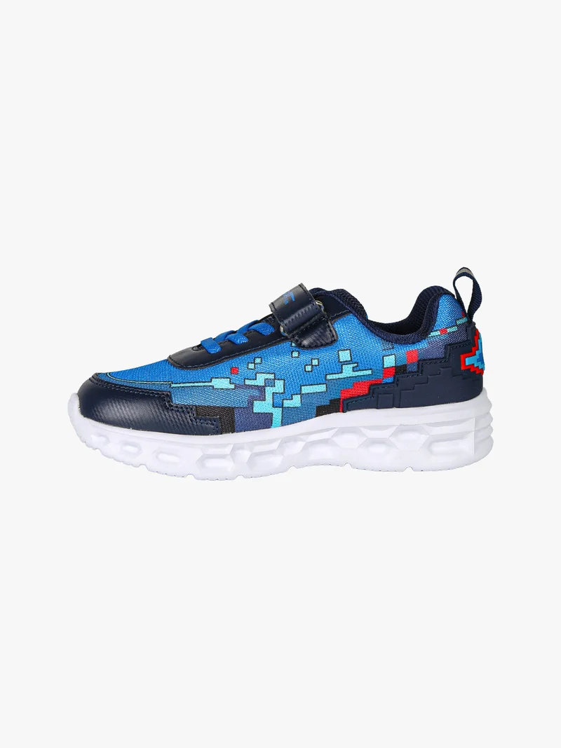 Sneakers da ragazzo con luci e cinturino a strappo - blu