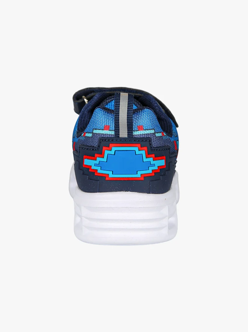 Sneakers da ragazzo con luci e cinturino a strappo - blu