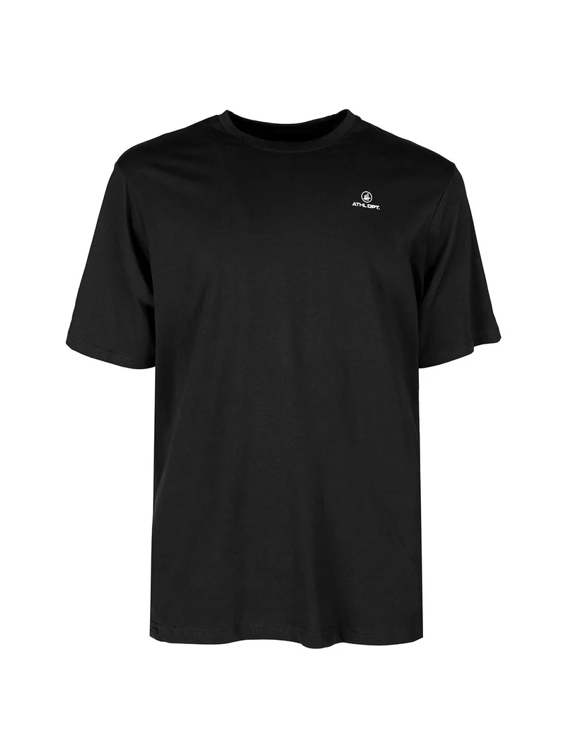 T-shirt da uomo in cotone con logo - nero