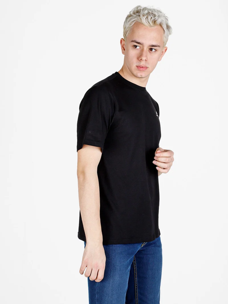 T-shirt da uomo in cotone con logo - nero