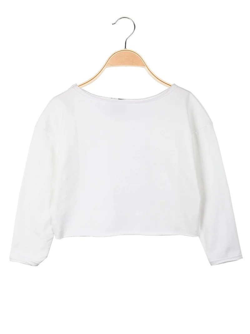 Felpa cropped - bianco