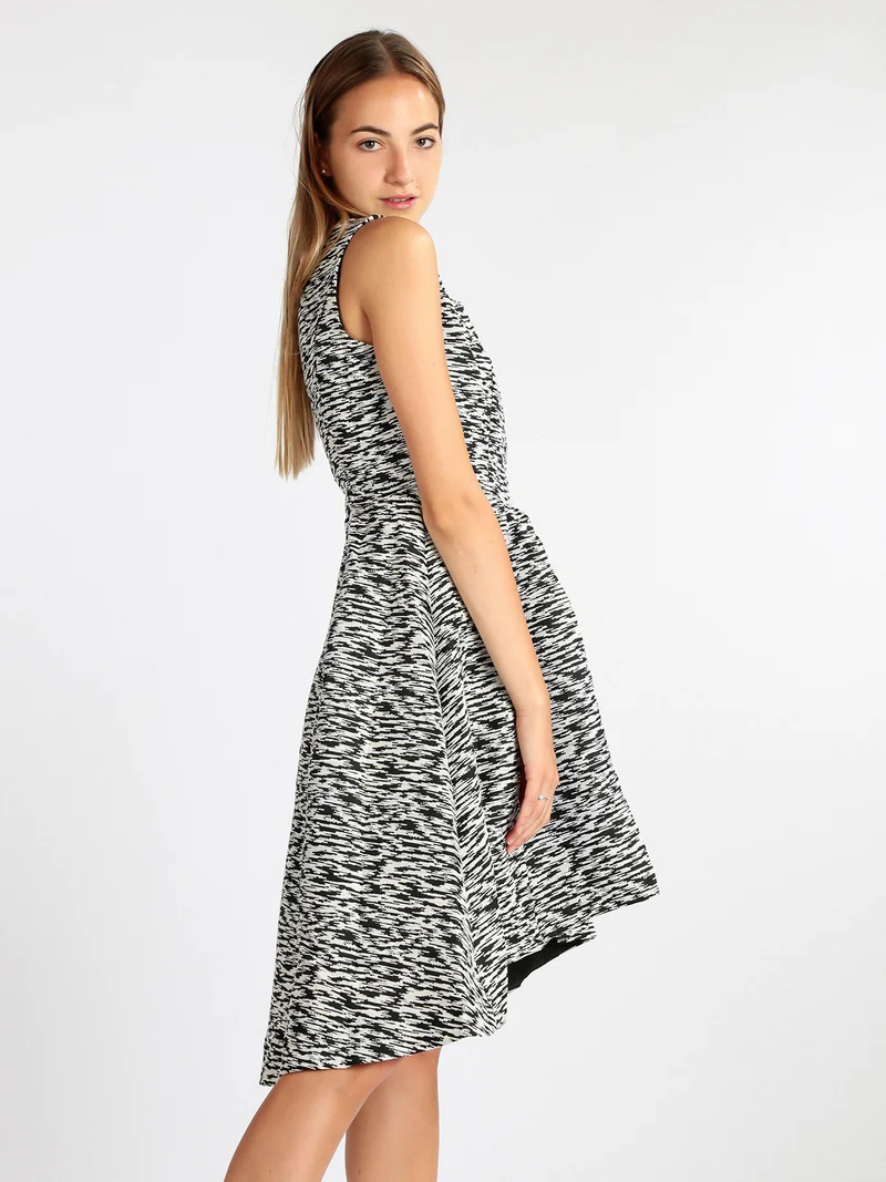 Abito donna con gonna ampia - multicolore