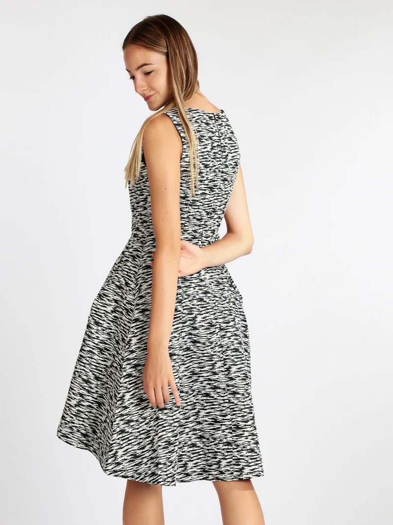 Abito donna con gonna ampia - multicolore