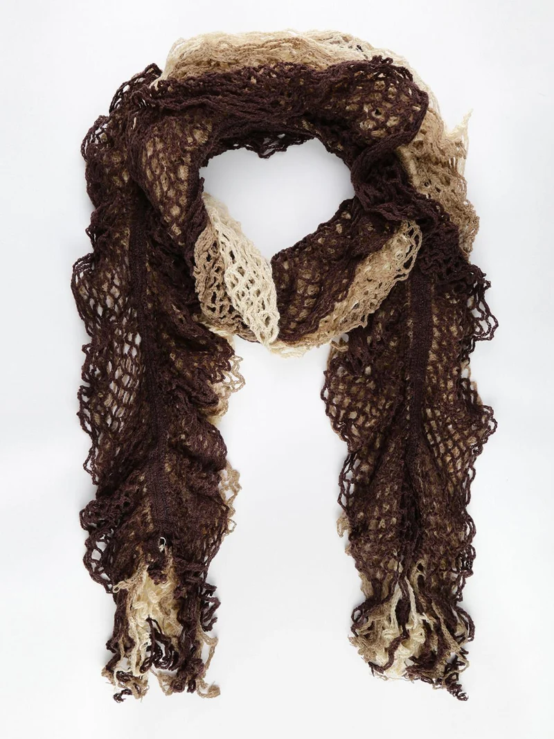 Sciarpa in maglia traforata - beige