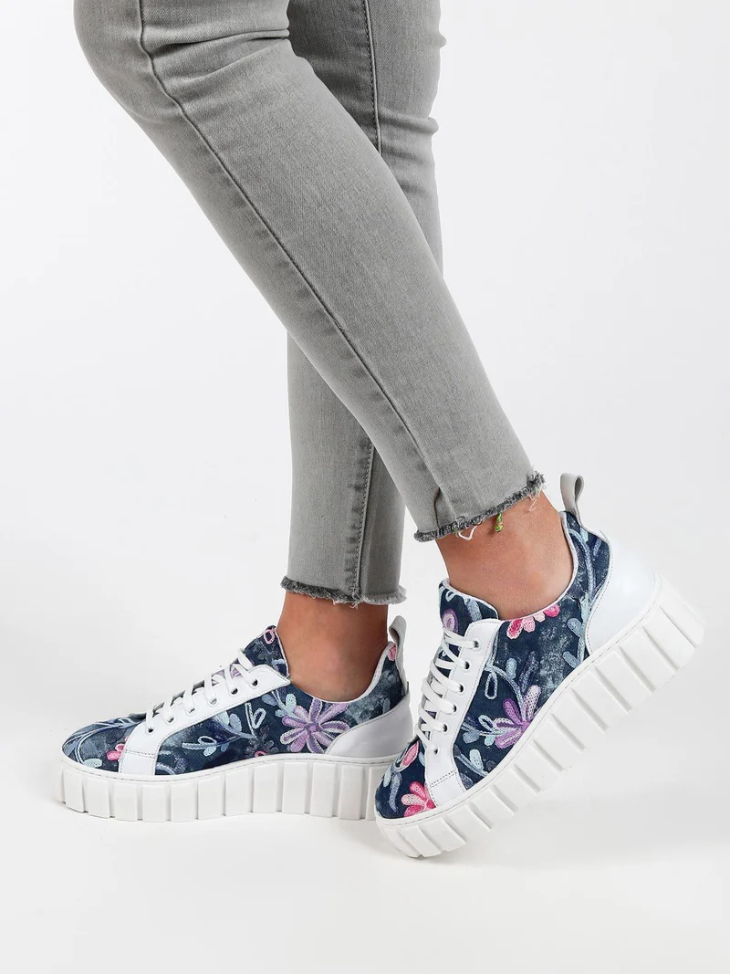 Stella Sneakers donna ricamate con platform - multicolore